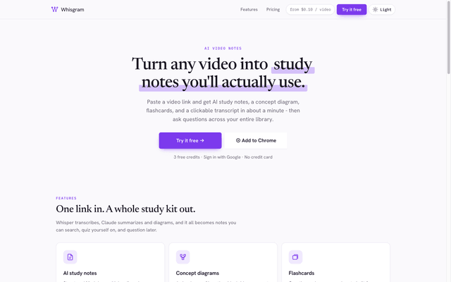 Screenshot of Whisgram